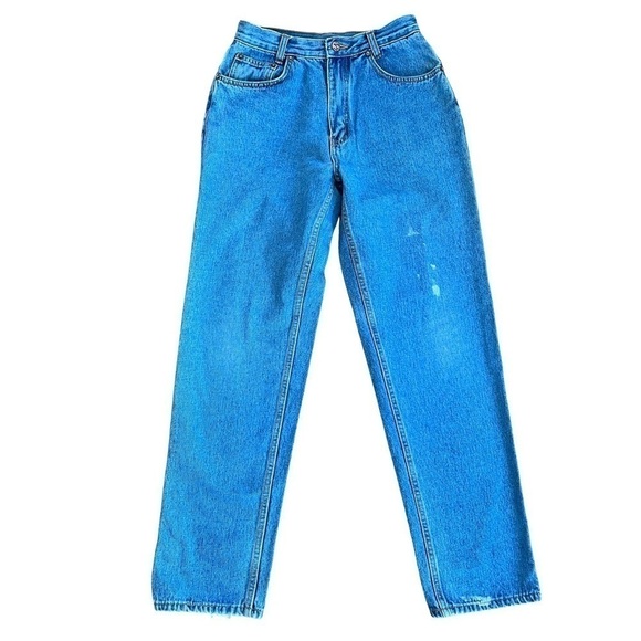 Vintage LA Blues High Rise Light Wash Denim Tapered Mom Jeans - Picture 1 of 8